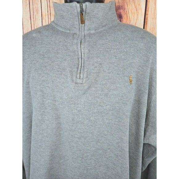 Polo Ralph Lauren Mens Estate Rib Half-Zip Sweater XL Gray - Picture 3 of 7